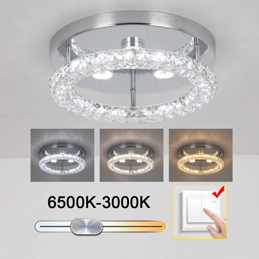 Modern Chandelier Ceiling Lamp; Luxury Crystal Led; Living, Dining Room Decor; Pendant Light; Remote Control Dimmable Luminaire Fixture