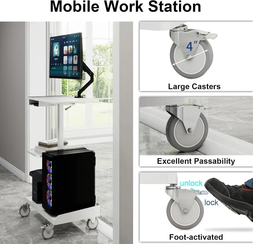 Mobile Heavy-Duty Adjustable Workstation Cart