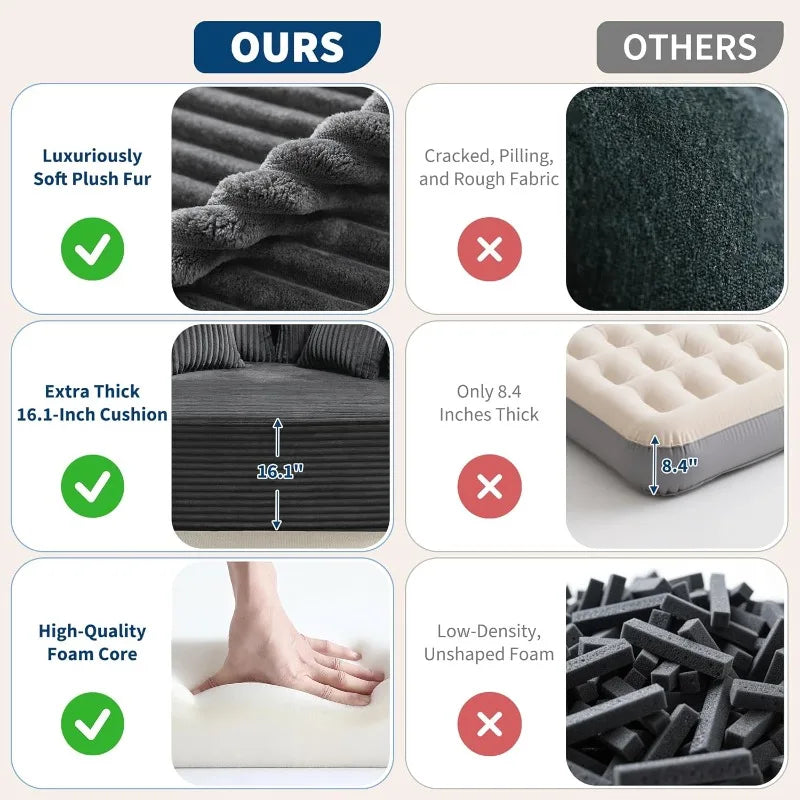 Oversized Comfy Chaise Lounge Chair with Pillows