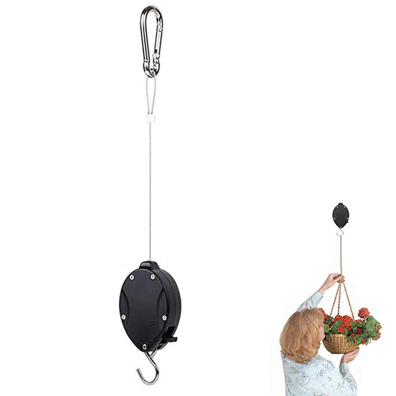 hanging plant pulleys Plant Pulleys For Easy Reach Hanging Plants Adjustable Height Stainles – KatsHomeMarket