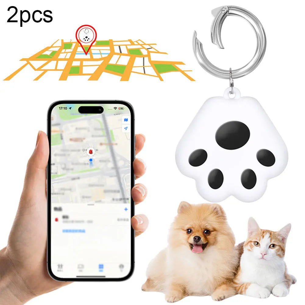 Mini GPS Tracker Pet Locator Mini Tracker for Cats/Dogs (Black 2pcs for Android)