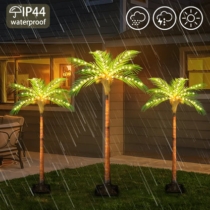4.6ft Artificial Palm Tree Light with Remote Control for Indoor Home Decor, Pool, Garden Decor, 110 LED Lights Decoration