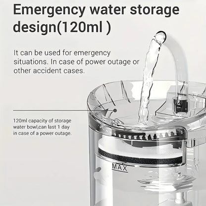 1.8L Smart Pet Water Fountain with Faucet, Filter, LED Indicator, Adjustable Flow, Leak-Proof, Quiet, Energy-Efficient, Easy Clean