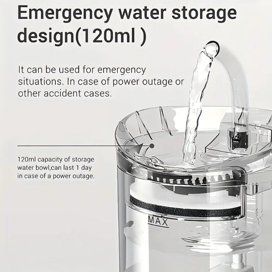 1.8L Smart Pet Water Fountain with Faucet, Filter, LED Indicator, Adjustable Flow, Leak-Proof, Quiet, Energy-Efficient, Easy Clean