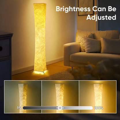 Soft Light Floor Lamp, 52"; Slim Simple Modern Design with Warm LED Light; Fabric Shade for Living Room/Bedroom