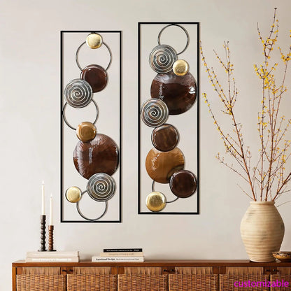2 Pieces Abstract Metal Wall Décor