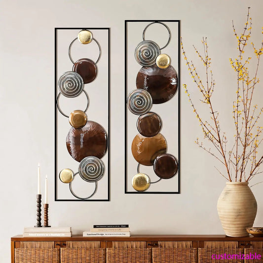 2 Pieces Abstract Metal Wall Décor