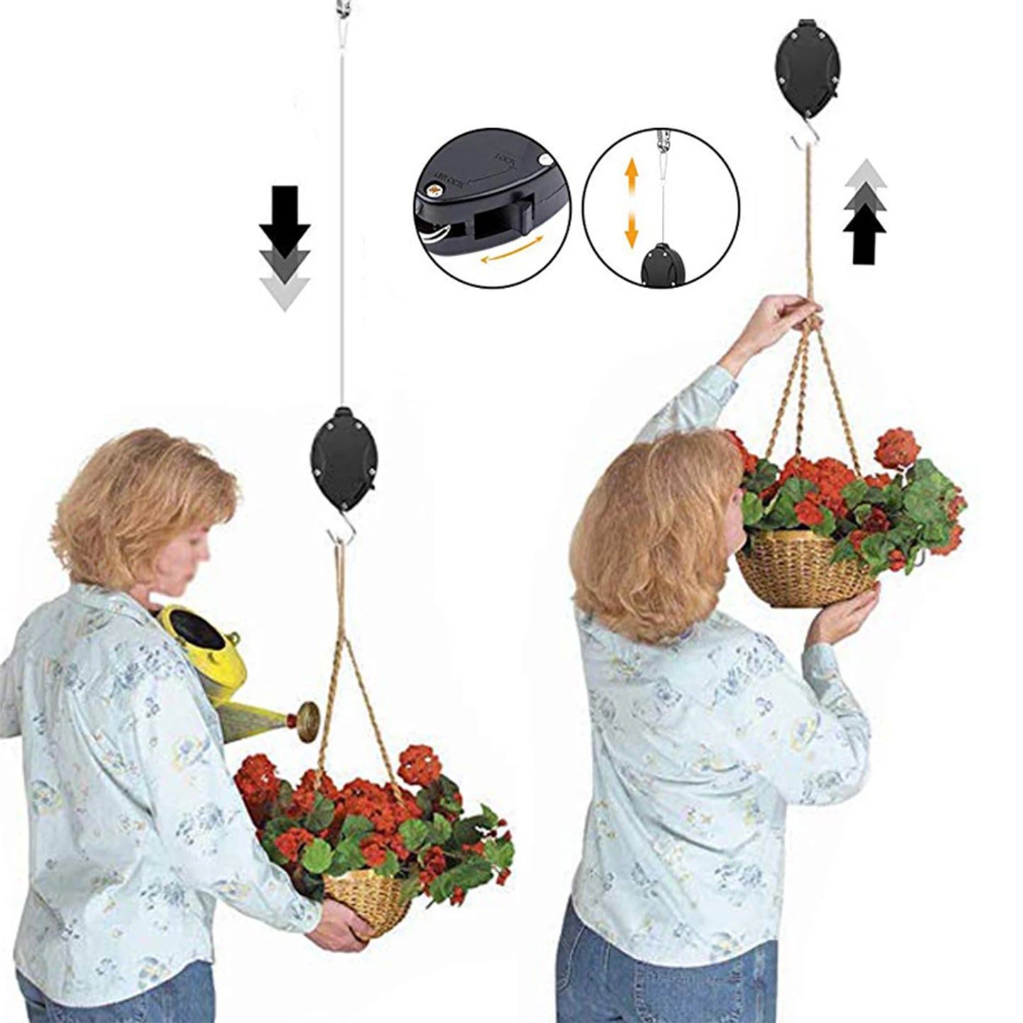 Plant Pulleys For Easy Reach Hanging Plants Adjustable Height  Stainless Steel