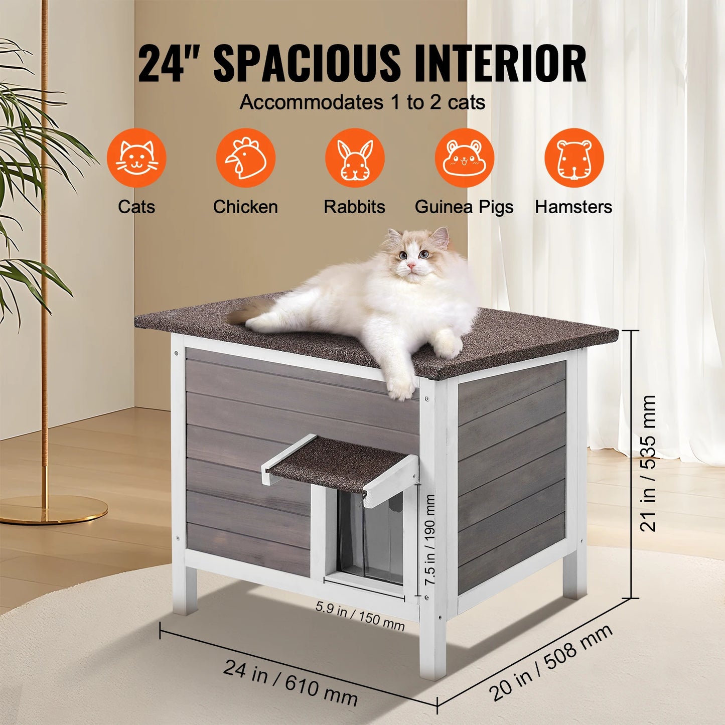 Outdoor Weatherproof Cat House,