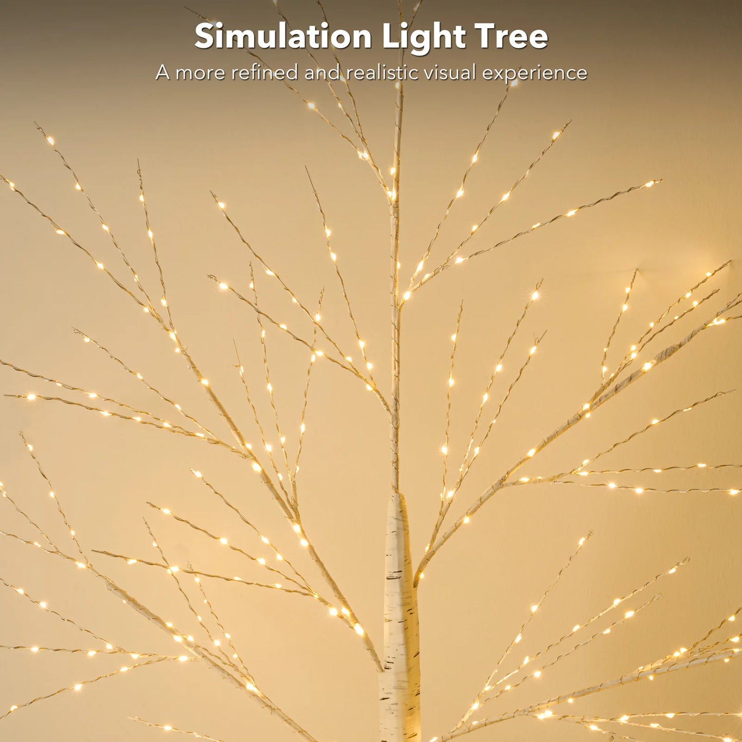 Lighted Birch Tree; Lighted Christmas Tree, 440 LED Warm 8 Lighting Modes; Artificial White Tree for Any Room