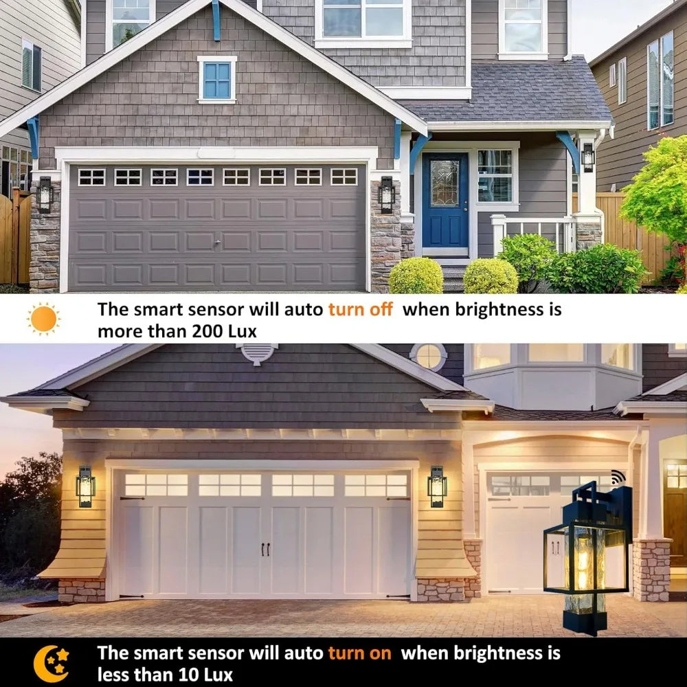 High quality -Modern Outdoor Light Fixtures Dusk to Dawn Outdoor Lighting 2 Pack,15" Exterior Wall Sconce Waterproof Porch Light