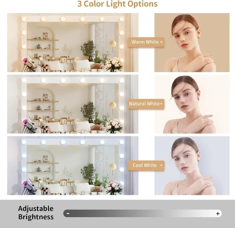 High quality Lighted Mirror Vanity with Power Outlet