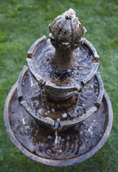 NEW  Italian Outdoor Floor Bubbler Fountain and Waterfalls; 43" High 3 Tiered Cascading for Garden Patio Backyard