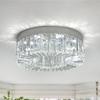 This beautiful crystal ceiling light fixture works for any room in your house. It is made of stainless steel with a modern gold polished finish.  LED bulbs included. Diameter 40 50cm; Not dimmable. Warranty of 2 years 