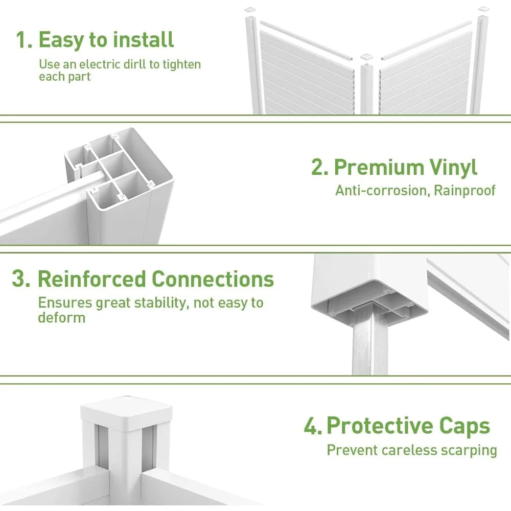 Air Conditioner Fence/Trash Can Fence 50" W X 50" H; Pool Equipment Enclosure & Vinyl Privacy Panel for Outside