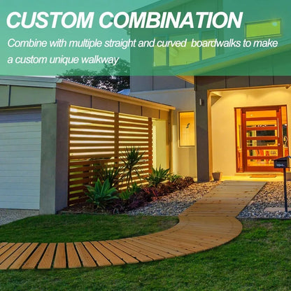 NEW 8' Wooden Garden Pathway; Outdoor Roll Out Cedar Straight Walkway, Weather-Resistant Roll Up Beach Wood Path
