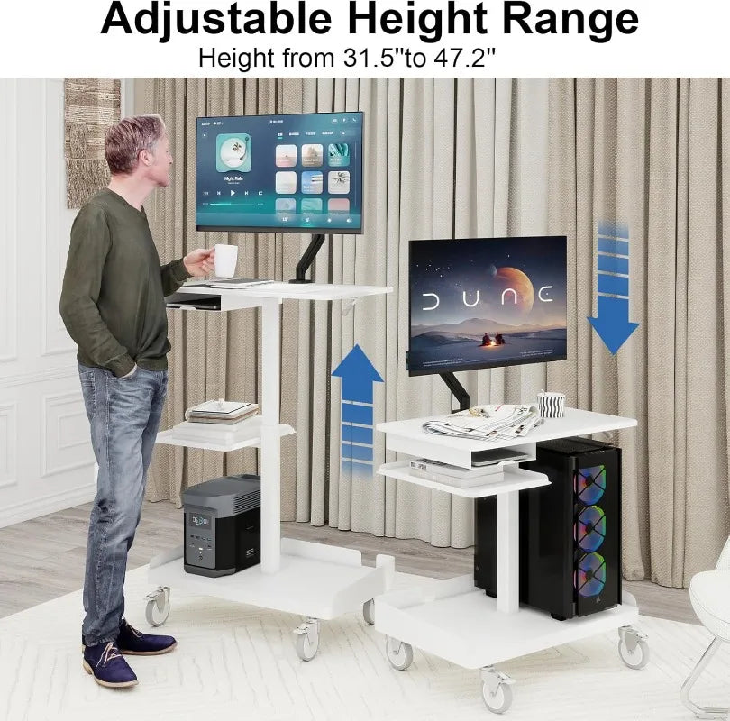 Mobile Heavy-Duty Adjustable Workstation Cart