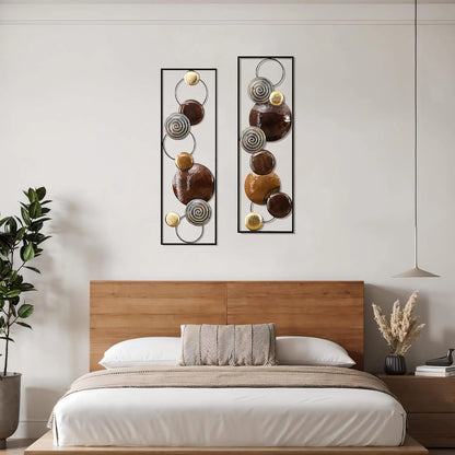 2 Pieces Abstract Metal Wall Décor