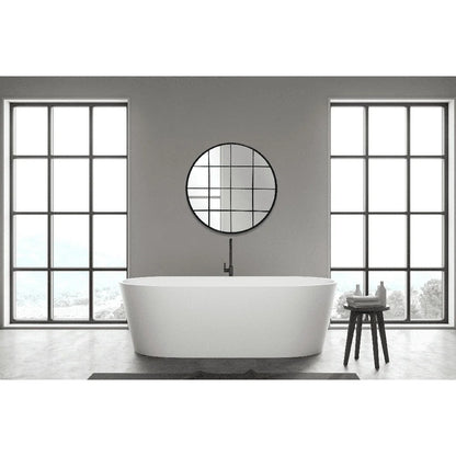 30 Inch Round Metal Windowpane Wall Mirror