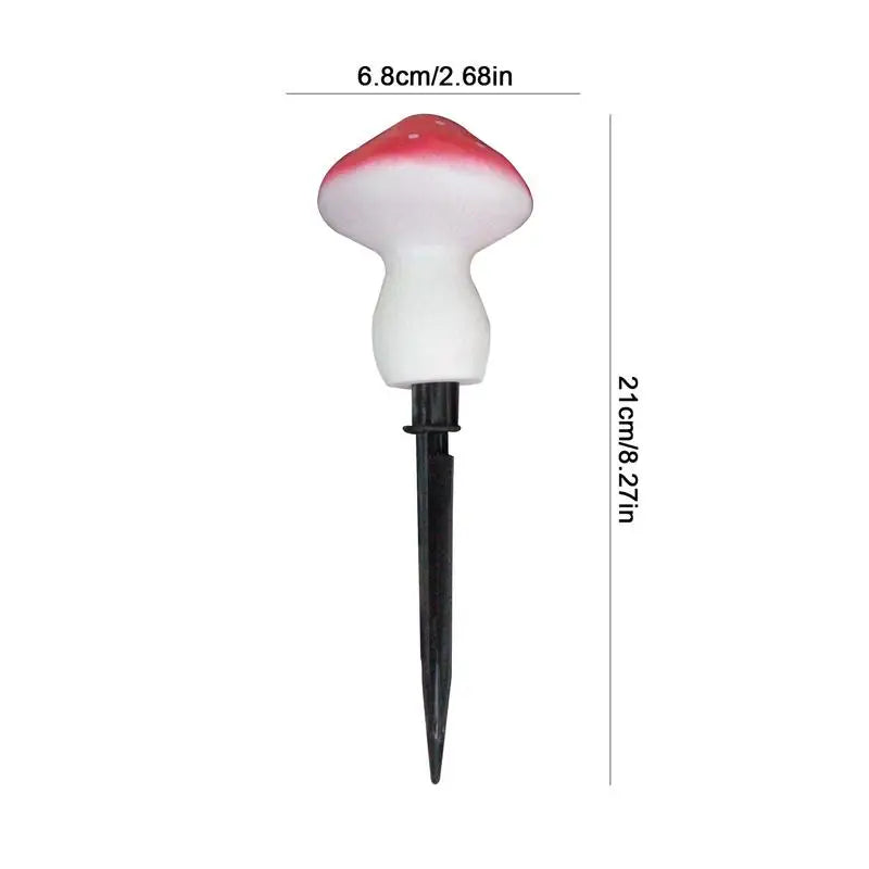 6pcs Waterproof Red Mushroom Solar Lamps for Landscape and Garden Lighting