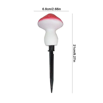 6pcs Waterproof Red Mushroom Solar Lamps for Landscape and Garden Lighting