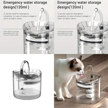 1.8L Smart Pet Water Fountain with Faucet, Filter, LED Indicator, Adjustable Flow, Leak-Proof, Quiet, Energy-Efficient, Easy Clean