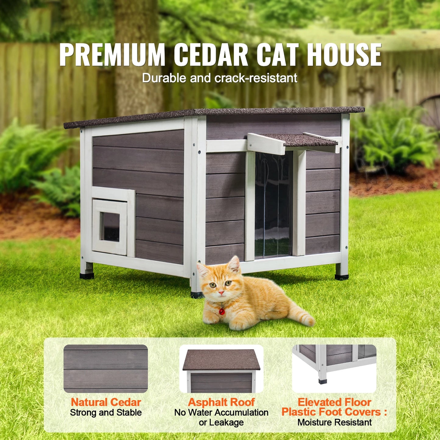 Outdoor Weatherproof Cat House,