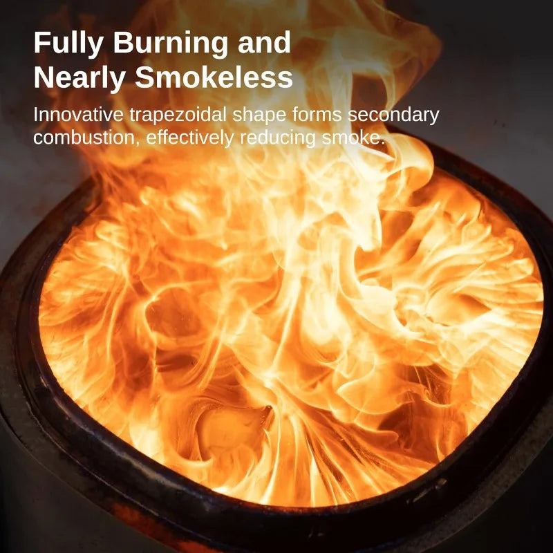 . Portable Smokeless Wood Burning Fire Pit 29", Wood Burning for Patio & Backyard