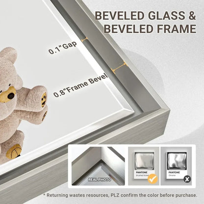 60 x 36 Beveled Framed Brushed Nickel Bathroom Mirror