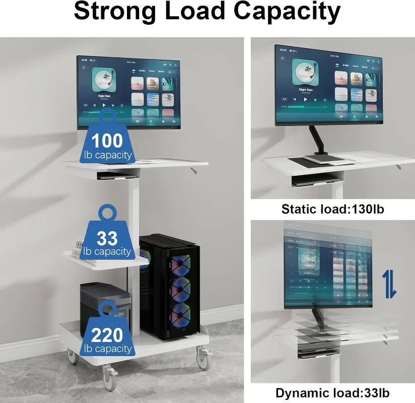 Mobile Heavy-Duty Adjustable Workstation Cart