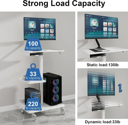 Mobile Heavy-Duty Adjustable Workstation Cart
