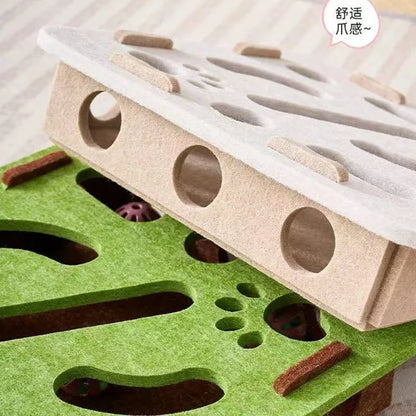 Cat Felt Box Puzzle Maze Toy With Bell