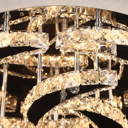 Modern Chandelier Ceiling Lamp; Luxury Crystal Led; Living, Dining Room Decor; Pendant Light; Remote Control Dimmable Luminaire Fixture