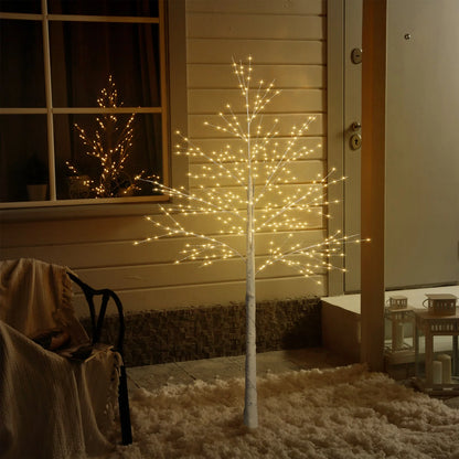 Lighted Birch Tree; Lighted Christmas Tree, 440 LED Warm 8 Lighting Modes; Artificial White Tree for Any Room