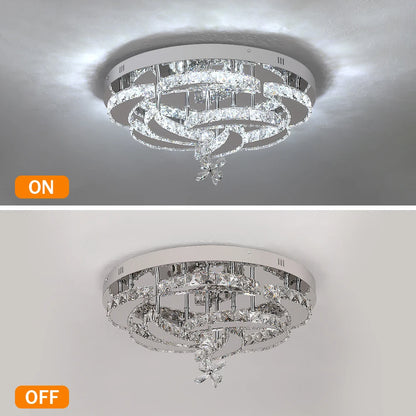Modern Chandelier Ceiling Lamp; Luxury Crystal Led; Living, Dining Room Decor; Pendant Light; Remote Control Dimmable Luminaire Fixture