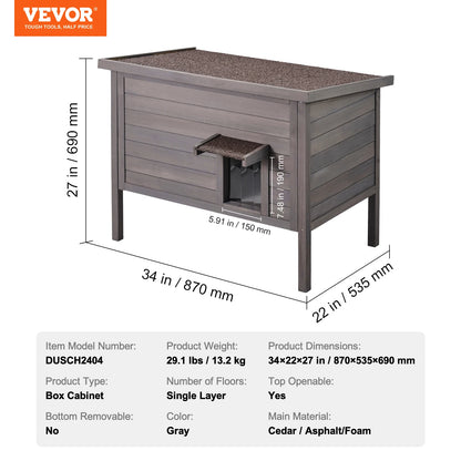 Outdoor Weatherproof Cat House,