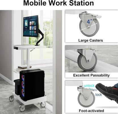 Mobile Heavy-Duty Adjustable Workstation Cart