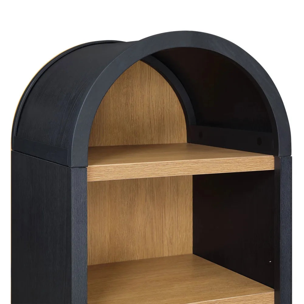 Juliet Narrow Arch Bookcase, Black Finish
