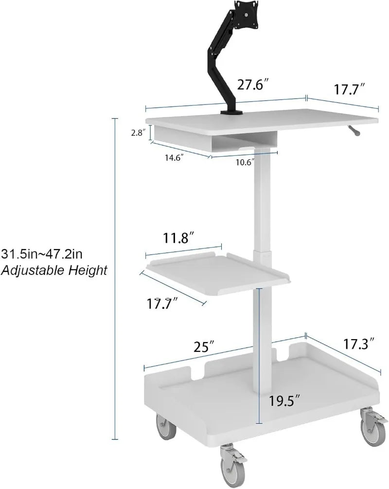 Mobile Heavy-Duty Adjustable Workstation Cart