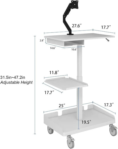 Mobile Heavy-Duty Adjustable Workstation Cart