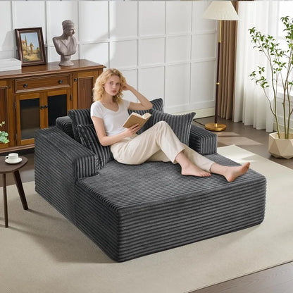Oversized Comfy Chaise Lounge Chair with Pillows