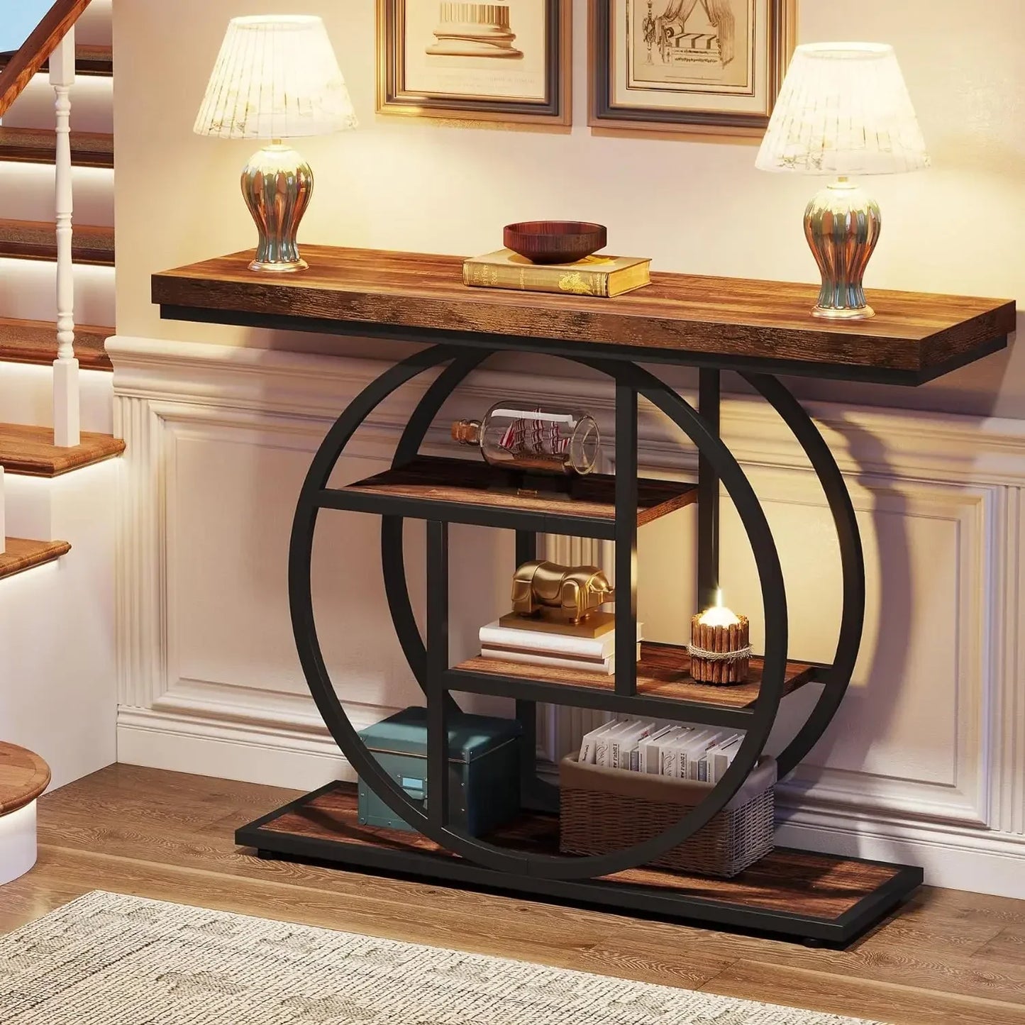 Customizable 41.3" Industrial Console Table