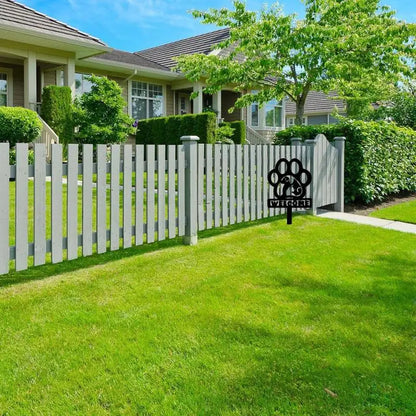 Metal Stake Garden Decor Outdoor Decorations Metal Yard Art Dog Footprint Lawn Ornaments Sturdy Cute Garden Statues Animal