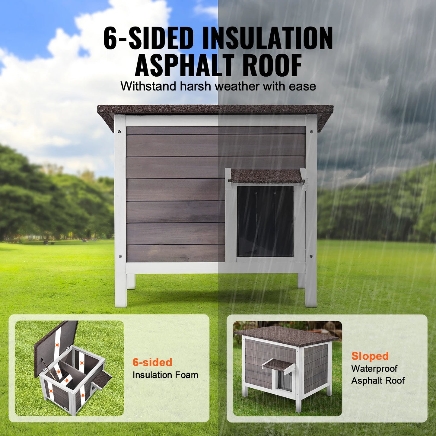 Outdoor Weatherproof Cat House,