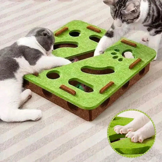 Cat Felt Box Puzzle Maze Toy With Bell