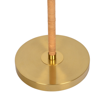 Allure 2-Light Floor Lamp, Gold Brass, Natural Rattan Tube , Double On/Off Pull Chain