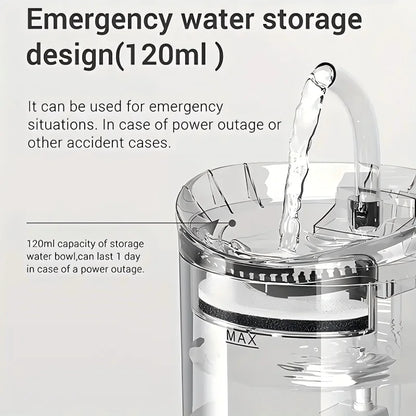 1.8L Smart Pet Water Fountain with Faucet, Filter, LED Indicator, Adjustable Flow, Leak-Proof, Quiet, Energy-Efficient, Easy Clean
