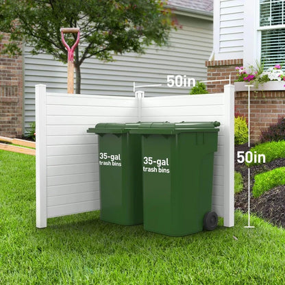 Air Conditioner Fence/Trash Can Fence 50" W X 50" H; Pool Equipment Enclosure & Vinyl Privacy Panel for Outside