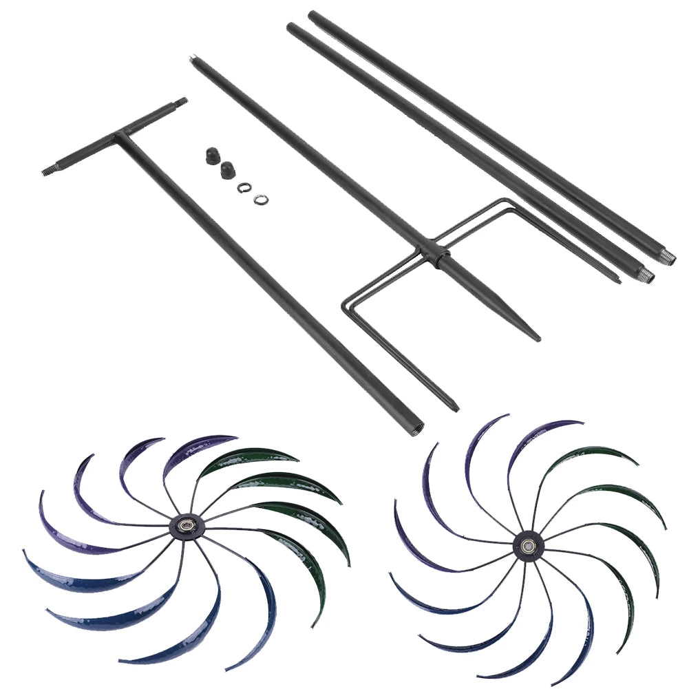 Rainbow Color Windmill Double-Layer Outdoor Wind Catcher Wear Resist Yard Ornament